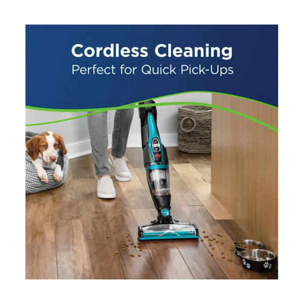 Bissell Adapt 2286 2-in-1 Vacuum, 14.4 V Battery, Lithium-Ion Battery, Black/Titanium/Teal - 2
