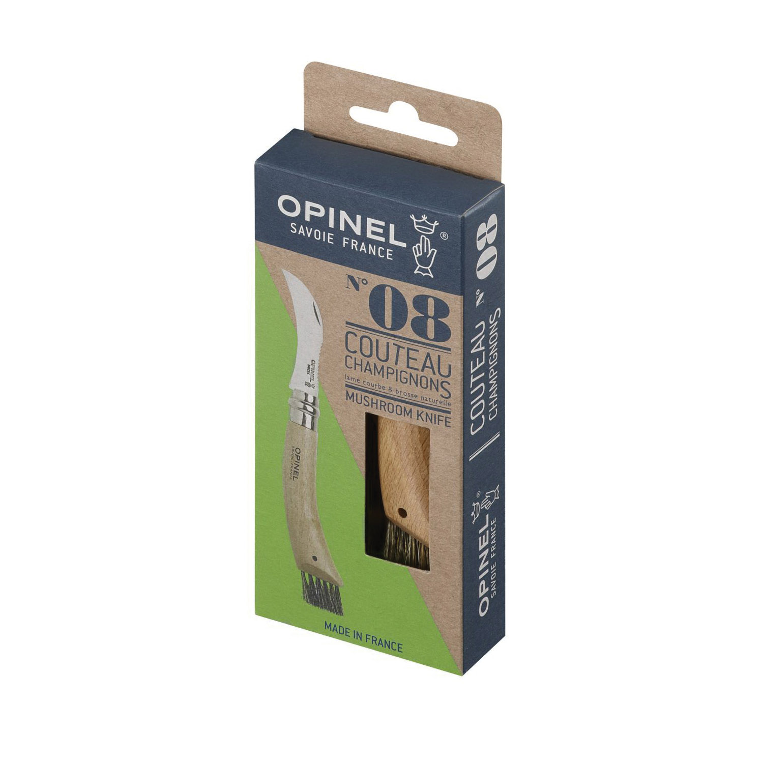 Opinel 1250 Mushroom Knife, 8.5 cm L Blade, Stainless Steel Blade, Beech Wood Handle - 2
