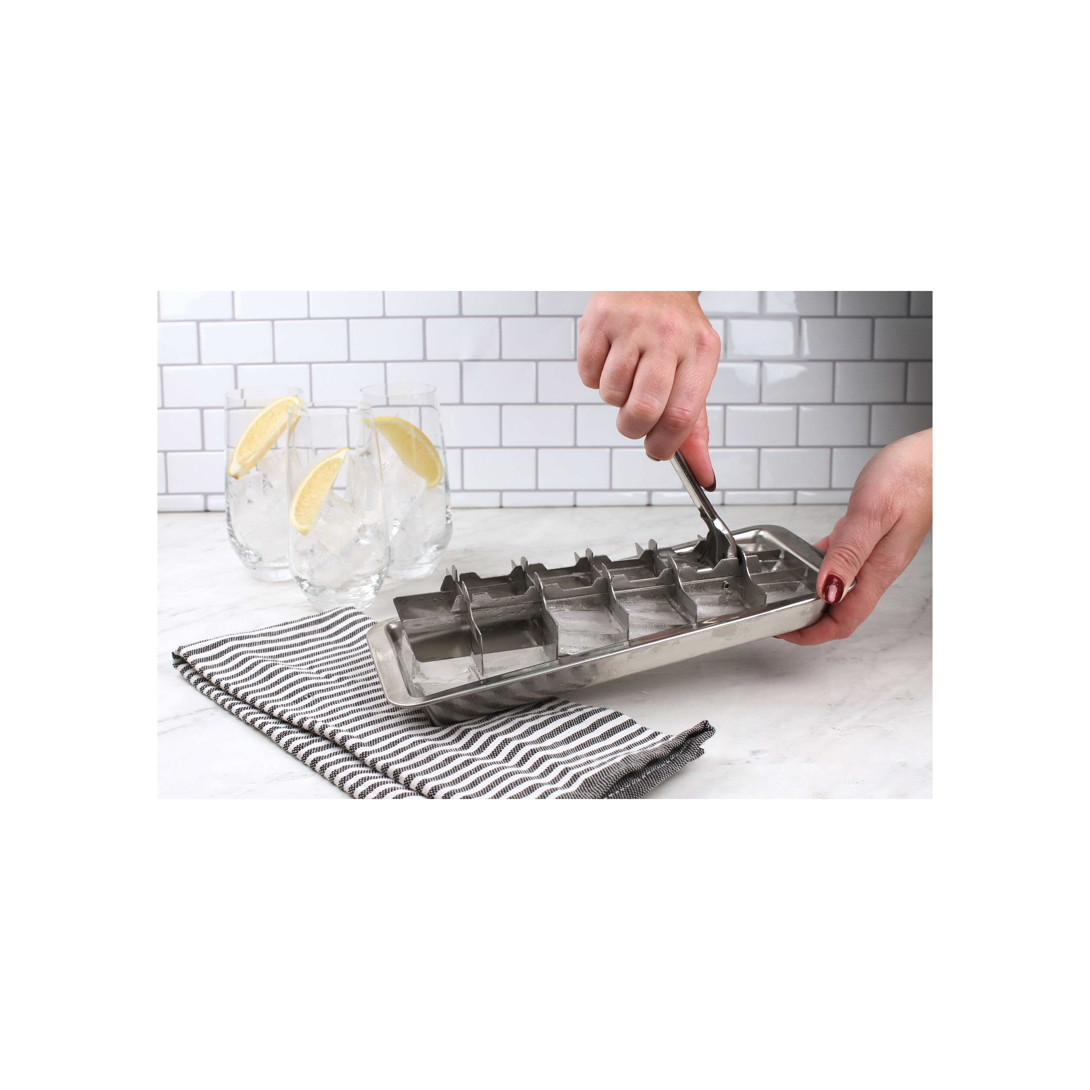 Endurance ICE-18 Ice Cube Tray, 18-Compartment, Stainless Steel, 11 in L, Dishwasher Safe: Yes - 2