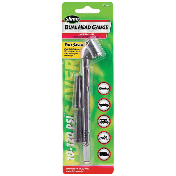 Slime 2016-A Dual Head Tire Gauge, 10 to 120 psi - 2