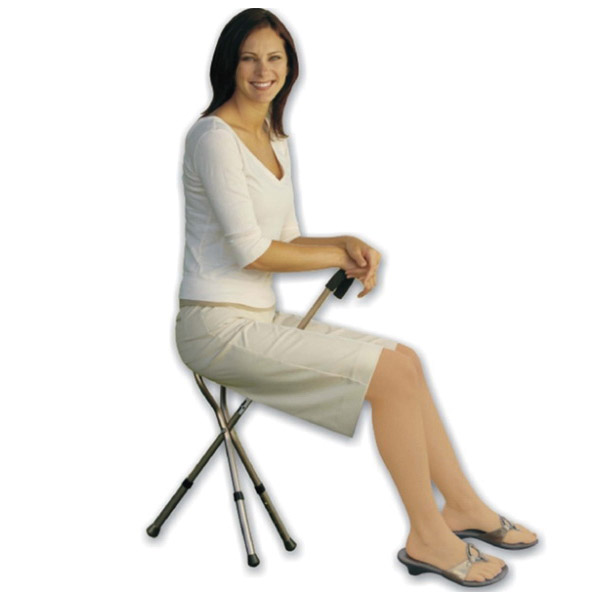 Alex Orthopedic MP-82002 Tri-Seat Cane, Foam Handle, Aluminum - 2