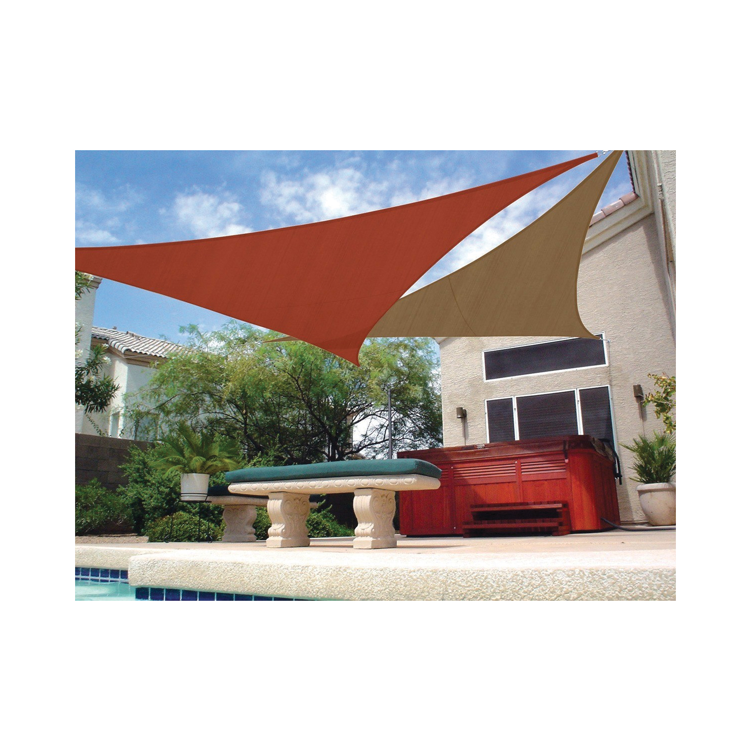 Coolaroo 480622 Shade Sail, 10 in L, 10 in W, HDPE, Terracotta - 1