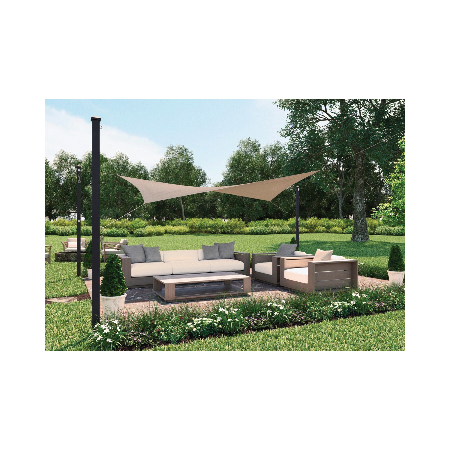 Coolaroo 480622 Shade Sail, 10 in L, 10 in W, HDPE, Terracotta - 2