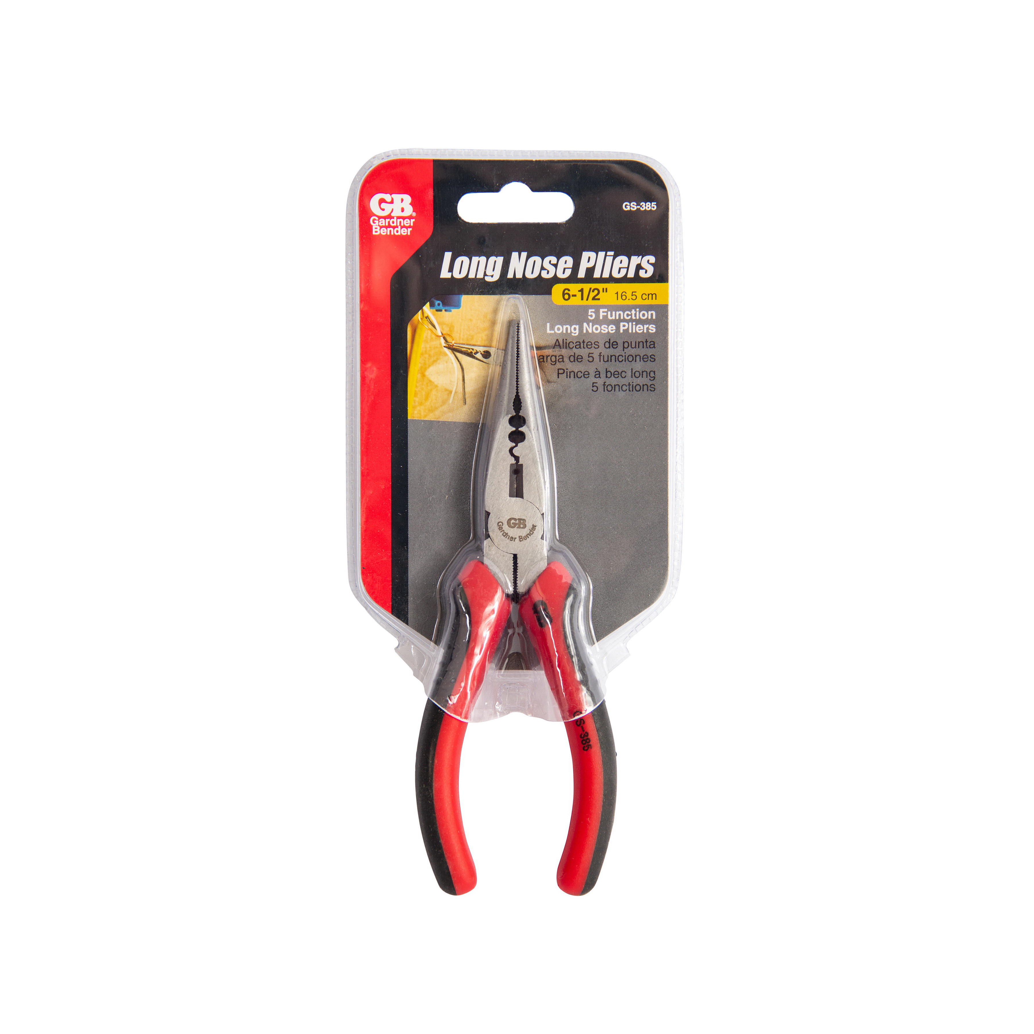 Gardner Bender GS-385 Pliers, 6-3/4 in OAL, 1-1/2 in Jaw Opening, Red Handle, Cushion Handle, 1/4 in W Tip - 3