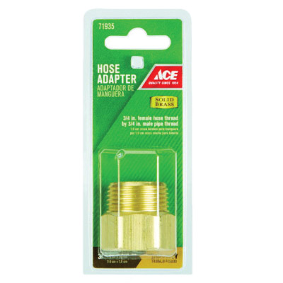 ACE GT3067A Hose Coupling, 3/4 in, FHT, 3/4 in, MPT, Solid Brass - 2