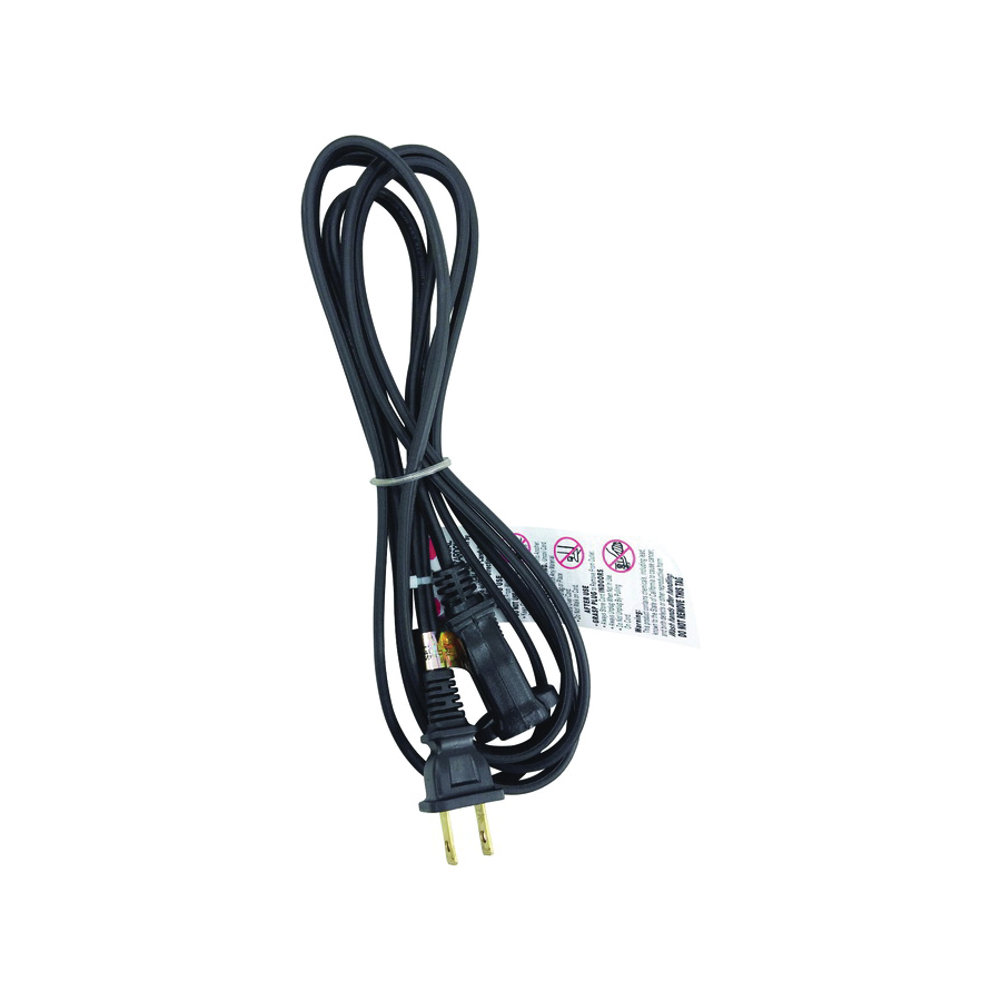 ACE 1AP-001-008-FBI Polarized Appliance Cord, 16/2 AWG Cable, 8 ft L, 13 A, 125 V, Black - 2