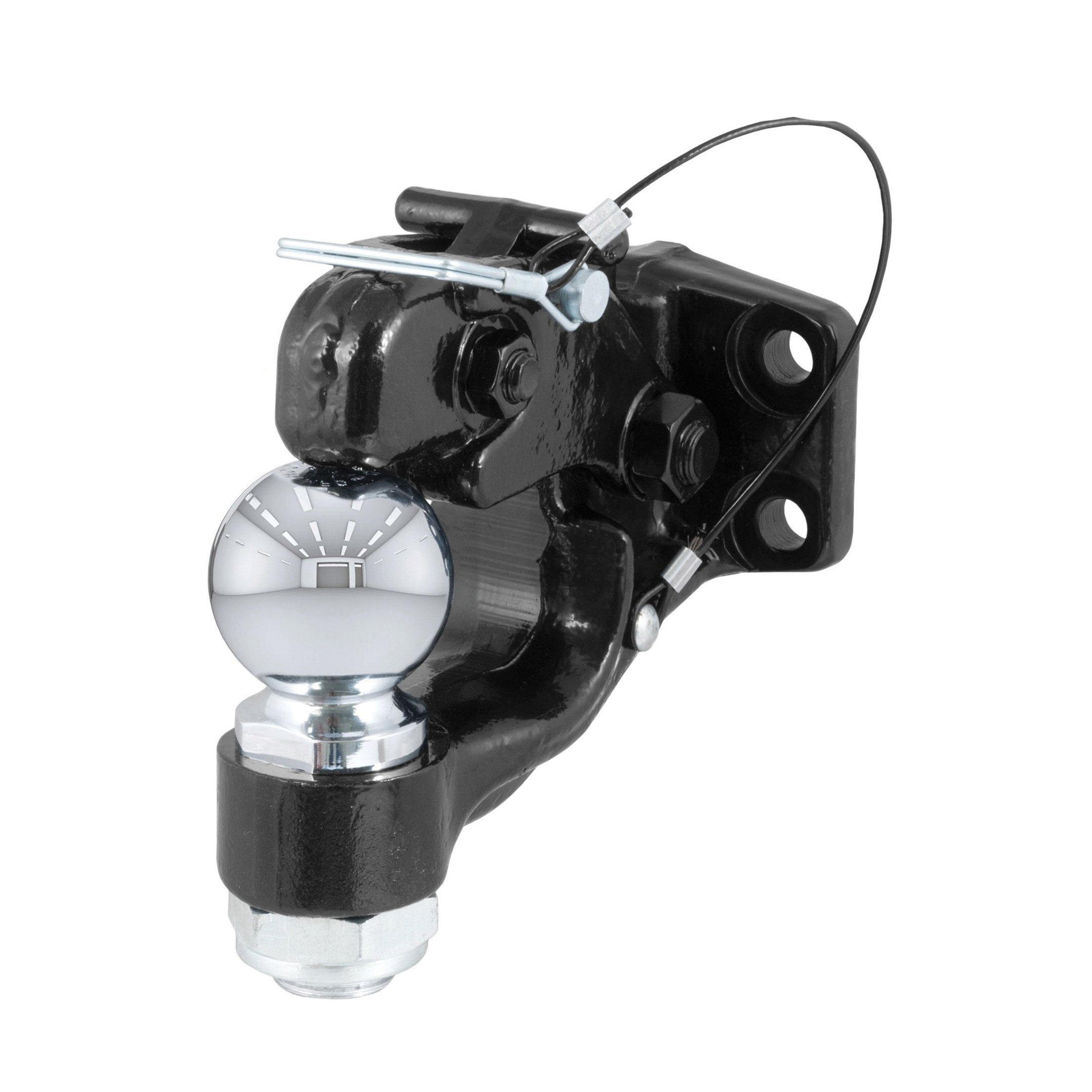 Curt 48200 Ball and Pintle Combination, 2-5/16 in Dia Eye, 16,000 lb Working Load, Steel, Powder-Coated - 3