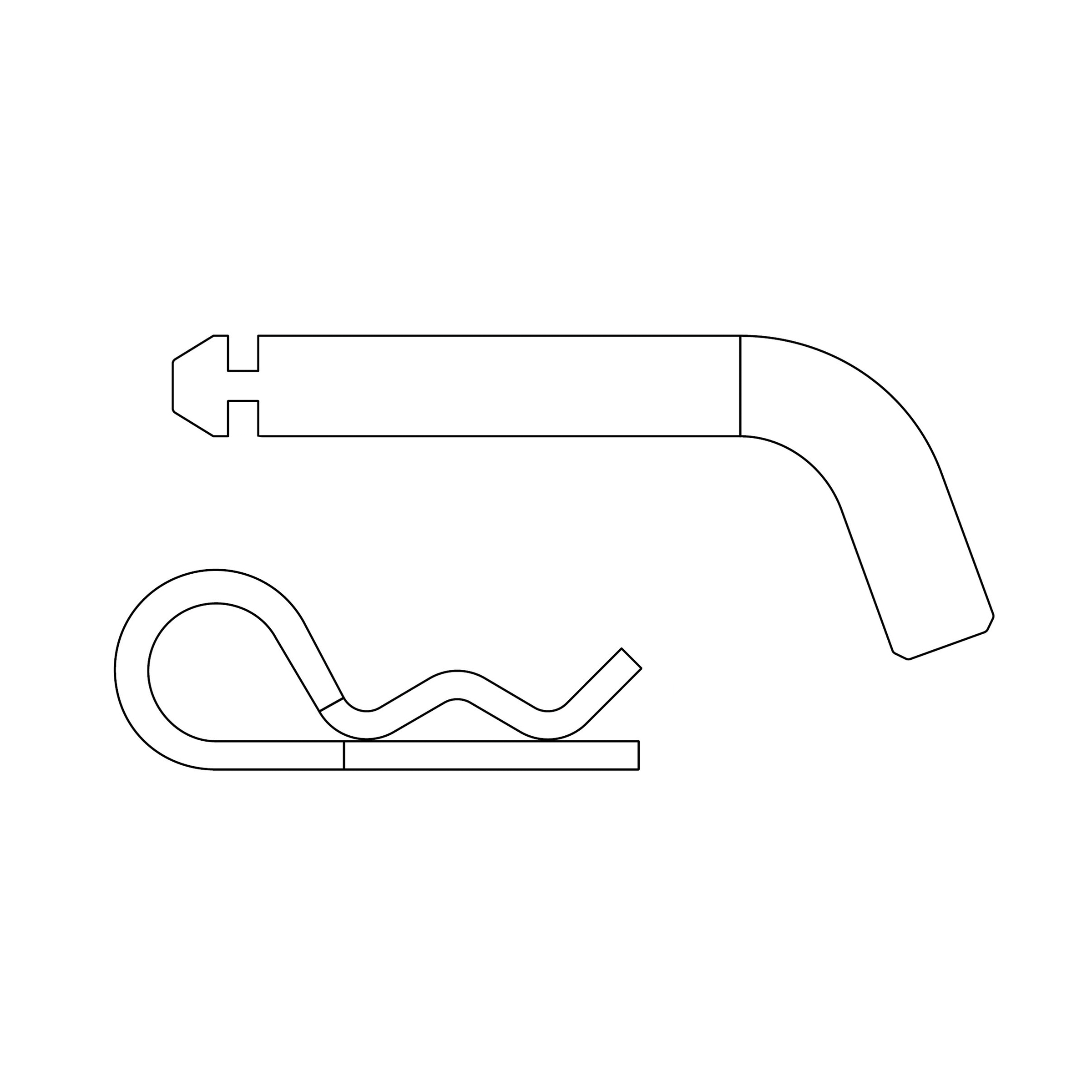 Curt 21506 Wire Hair Pin Clip, 0.62 in Dia Pin, Zinc - 3