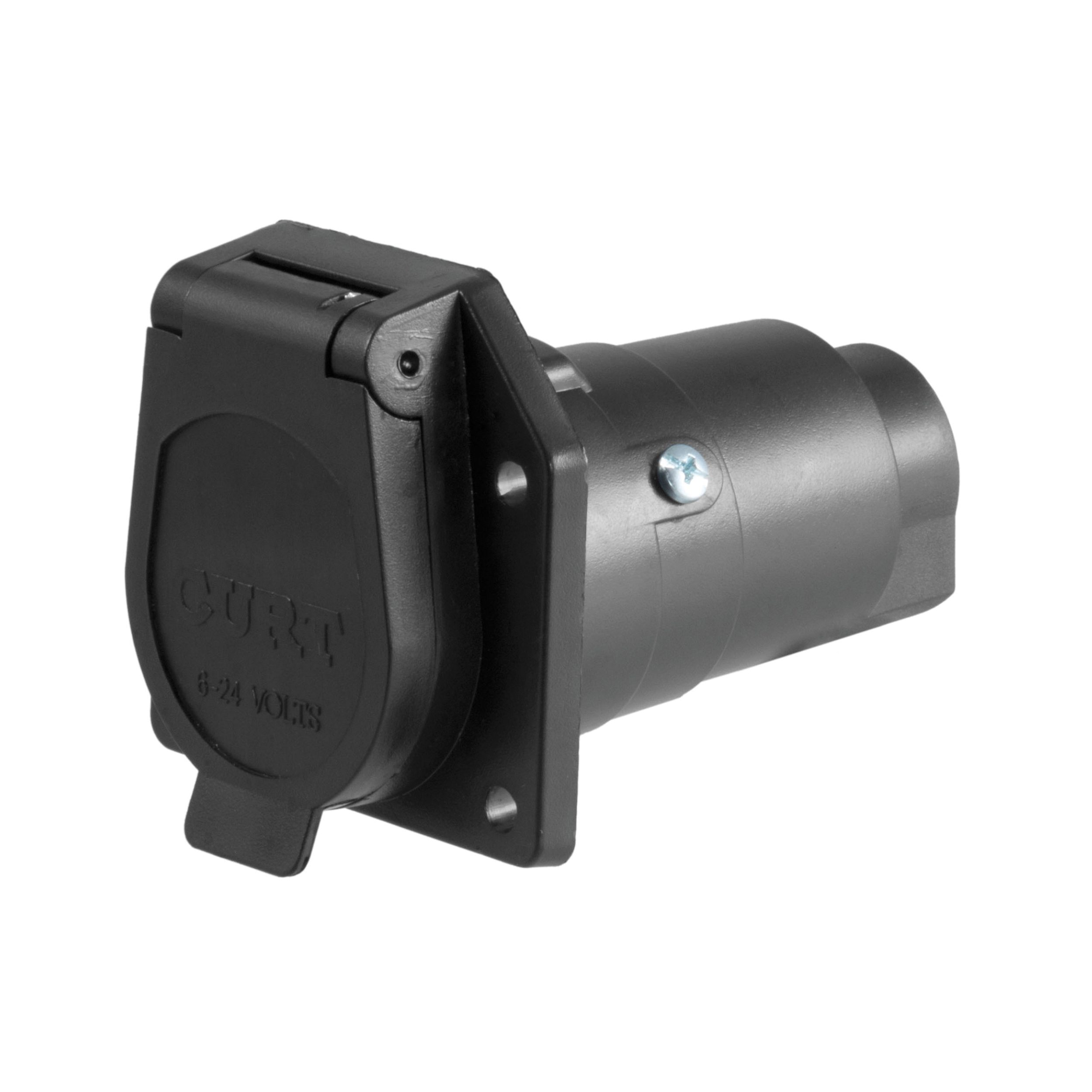 Curt 58151 Vehicle End Connector Socket, 12 V, Black - 3