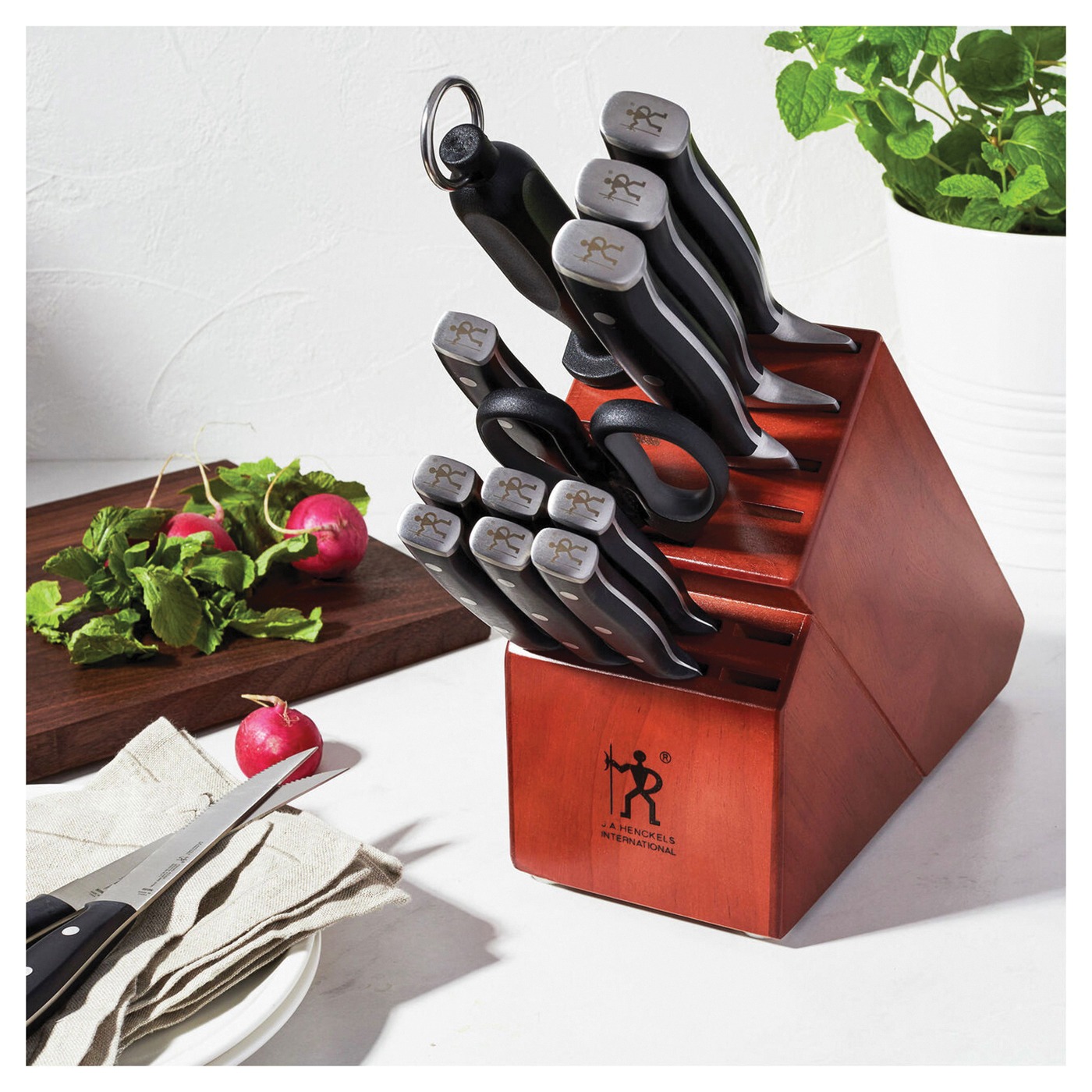 Henckels International 19541-000 Knife Block Set, 14-Slot, Stainless Steel - 4