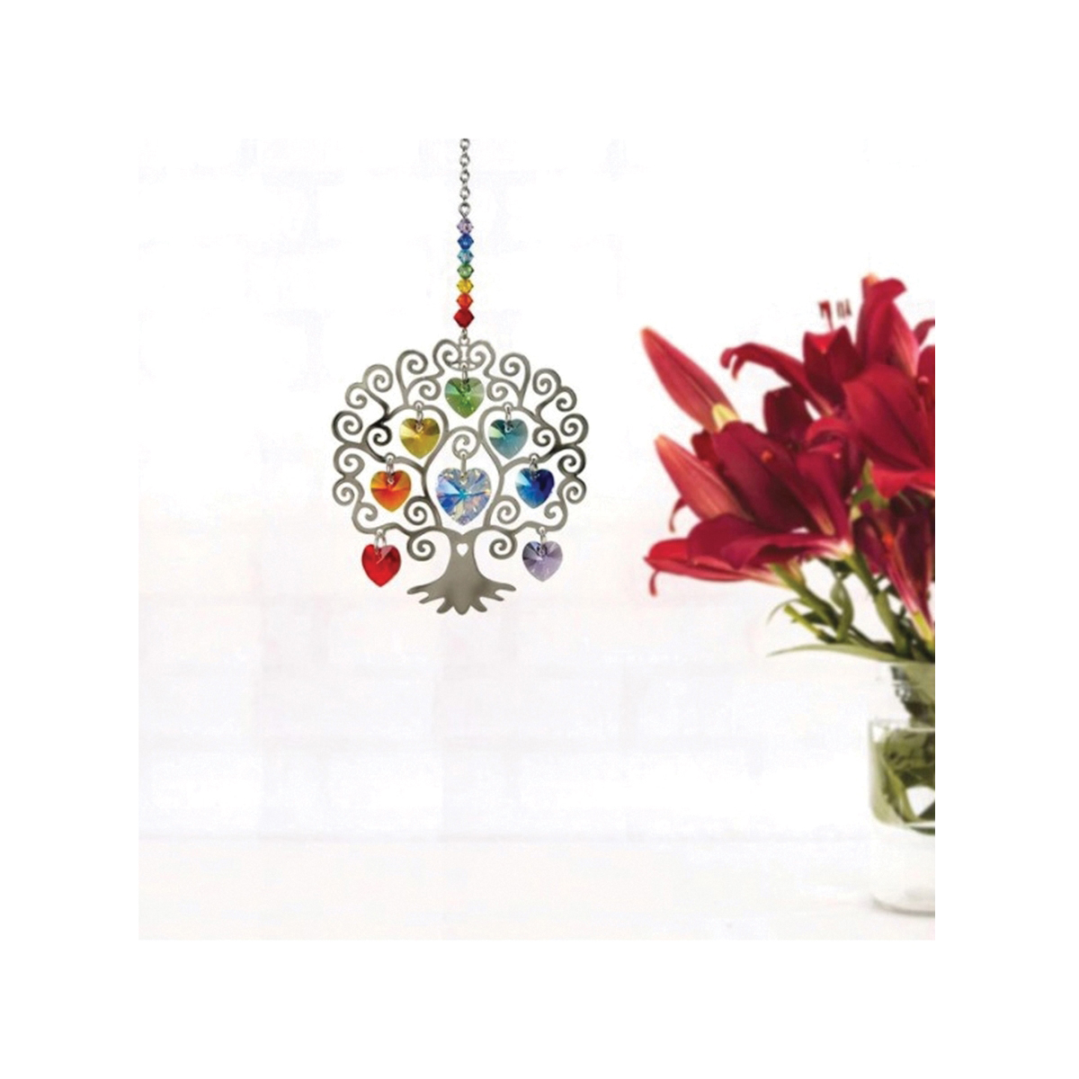 Woodstock Chimes CTL Suncatcher, 8 in L, Crystal Tree of Life, Crystal, Silver - 2