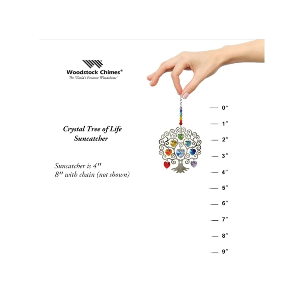 Woodstock Chimes CTL Suncatcher, 8 in L, Crystal Tree of Life, Crystal, Silver - 4