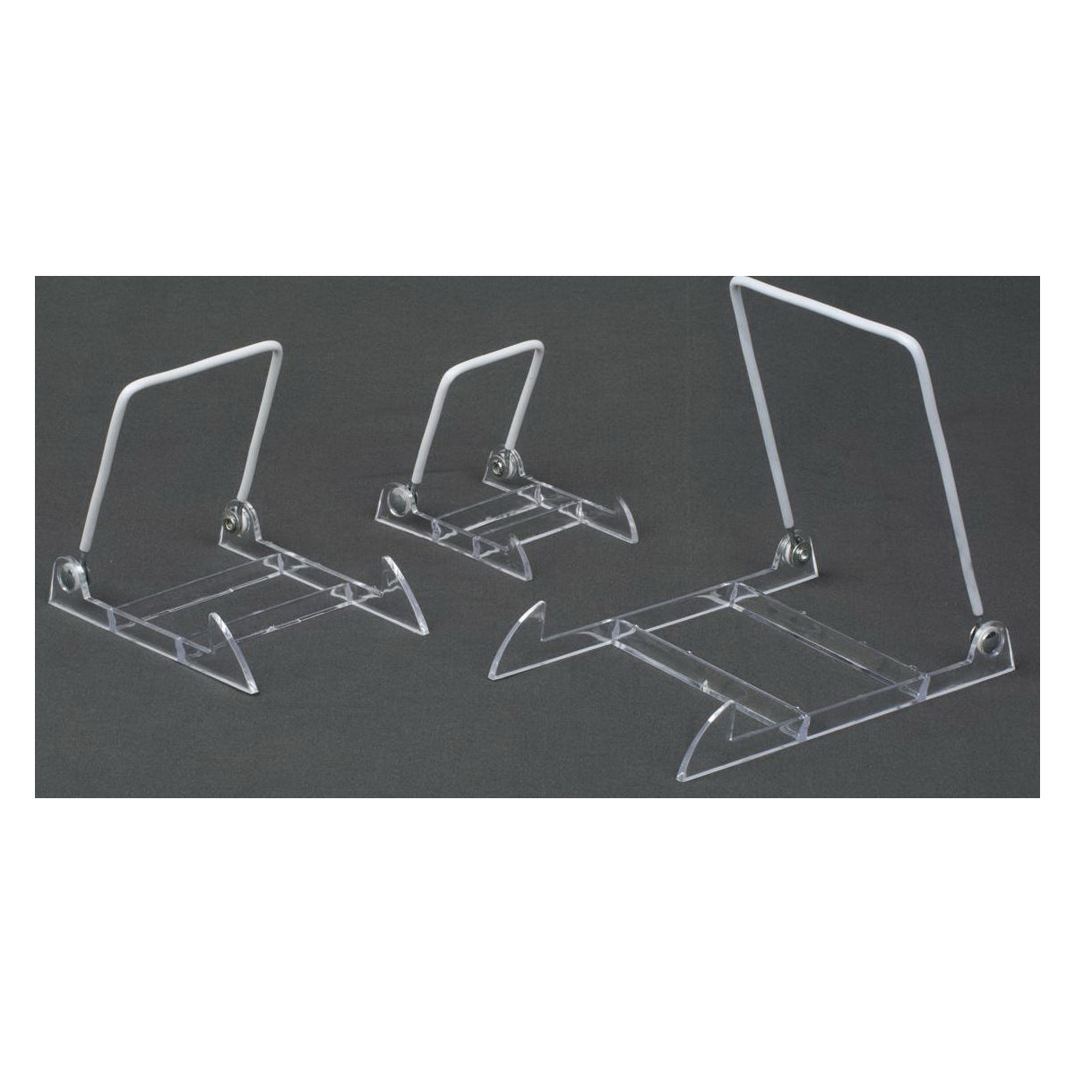Tripar 27-1213 Adjustable Easel, 5-1/4 in OAL, 3.9 in OAW, 4.7 in OAH, Acrylic, Clear - 3