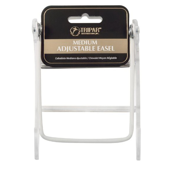 Tripar 27-1213 Adjustable Easel, 5-1/4 in OAL, 3.9 in OAW, 4.7 in OAH, Acrylic, Clear - 4