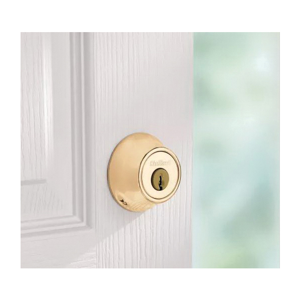 Kwikset 660 Series 660 3 Deadbolt, 3 Grade, Different Key, Polished Brass, 2-3/8, 2-3/4 in Backset, KW1 Keyway - 4