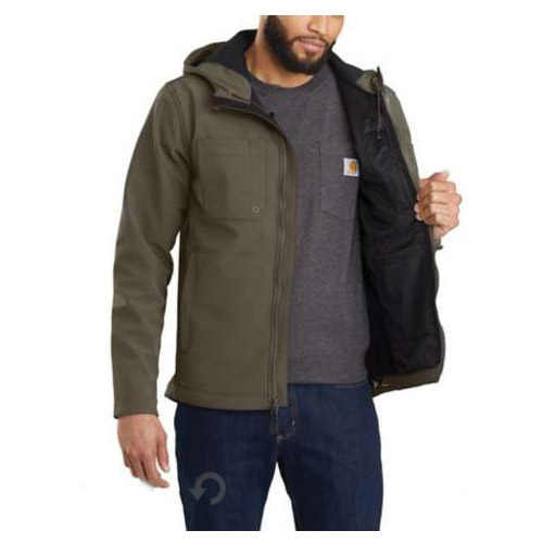 Carhartt Rough Cut Series 103829-217-M Jacket, M, Nylon/Polyester/Spandex, Tarmac, Hooded, Mock Neck Collar, Regular - 5