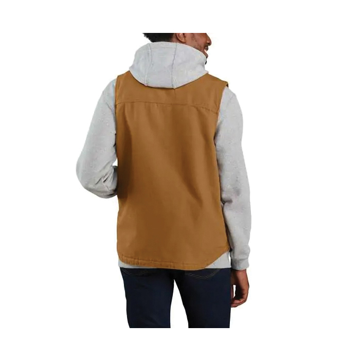 Carhartt 104277-BRNREG2XLA Vest, Fits to Chest Size: 50 to 52 in, Loose Fit, 2XL, Regular, Cotton Duck, Carhartt Brown - 2