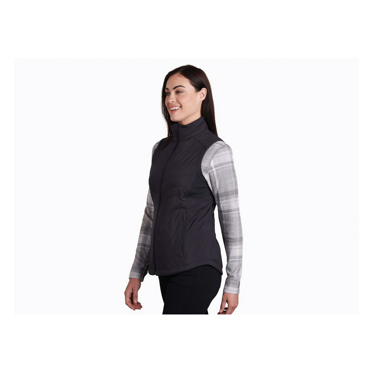 Kuhl THE ONE Series 2189-RV-L Insulated Vest, L, Nylon/Polyester/Spandex, Raven, Drawcord, Zipper - 2