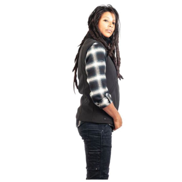 Dovetail Workwear M'FON Series DWF19OW4-001-L Vest, L, Polyester/Polyurethane/Spandex, Black, High-Ribbed, Zipper - 4