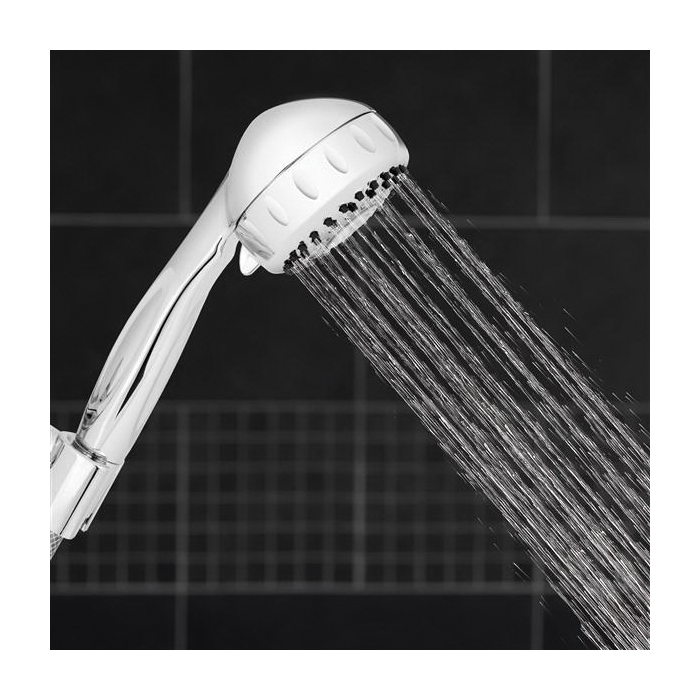 Waterpik PowerSpray+ Series TRS-553E Hand Held Shower Head, 1/2 in NPT Connection, 1.8 gpm, 5-Spray Function, Plastic - 2