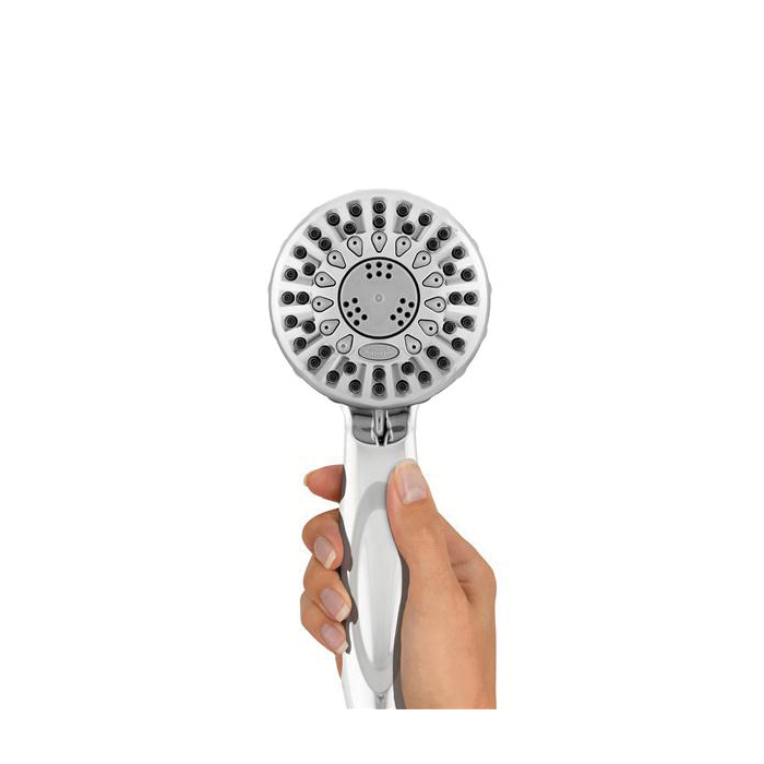 Waterpik PowerSpray+ Series TRS-553E Hand Held Shower Head, 1/2 in NPT Connection, 1.8 gpm, 5-Spray Function, Plastic - 4