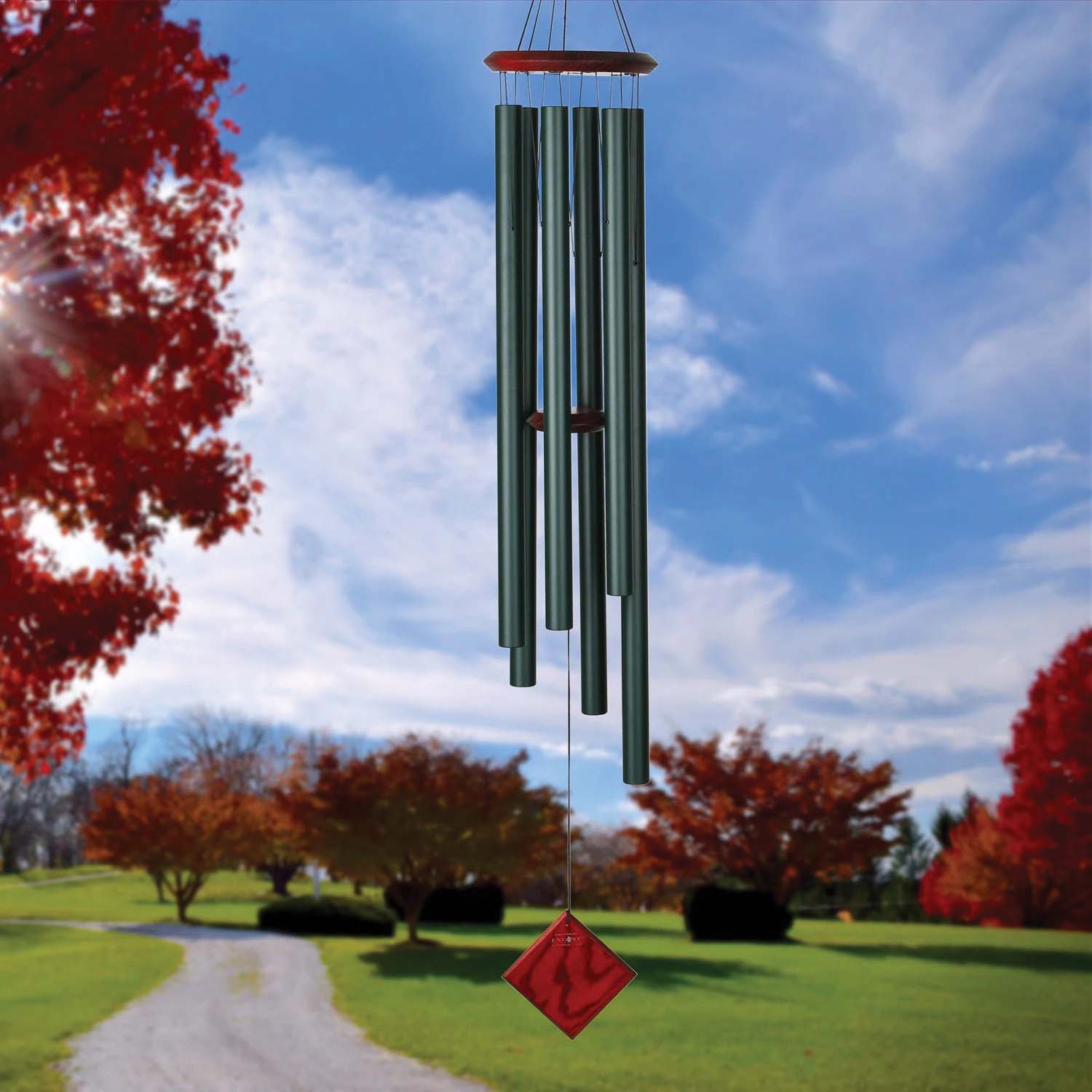 Woodstock Chimes Encore DCE54 Neptune Chime, Aluminum, Satin Green, Bubinga, Hanging Mounting - 2