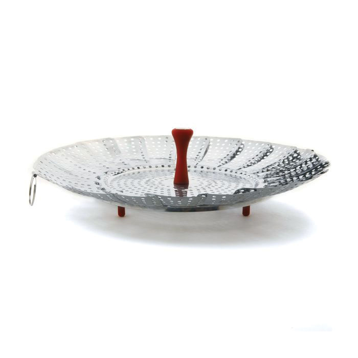 Norpro 177 Vegetable Steamer, Silicon/Stainless Steel, Red - 3