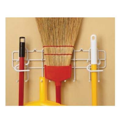 ClosetMaid 3462 Broom and Mop Holder, 20 lb, 2 in Projection, Steel, White - 2