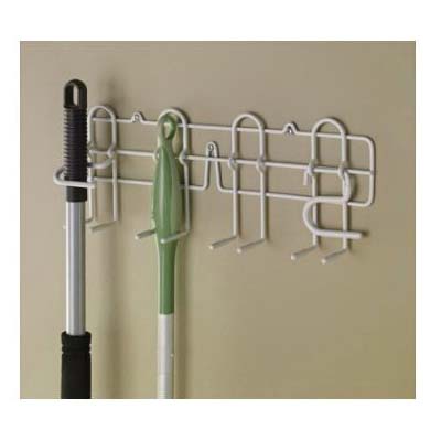 ClosetMaid 3462 Broom and Mop Holder, 20 lb, 2 in Projection, Steel, White - 3