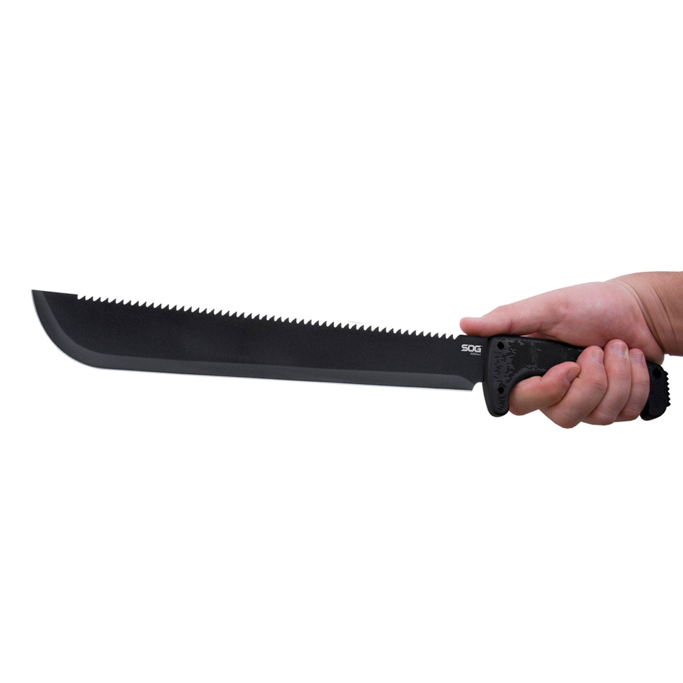 SOG MC01-N Machete, 13 in OAL, HCS Blade, Dual-Edged Blade, Rubber Handle - 2