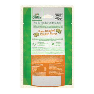 Feline Greenies 10205248 Cat Dental Care, Roasted Chicken Flavor, 2.1 oz Bag - 2