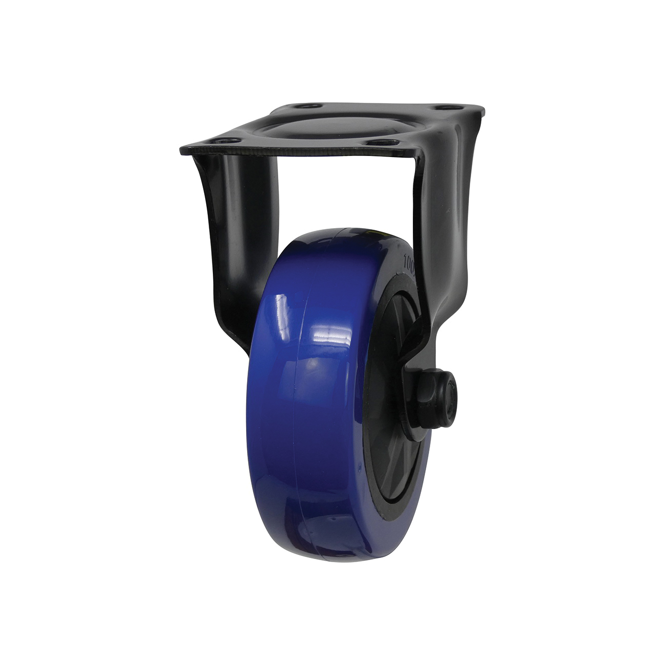 Shepherd Hardware 3662 Rigid Caster, 4 in Dia Wheel, TPU Wheel, Black/Blue, 300 lb, Polypropylene Housing Material - 3