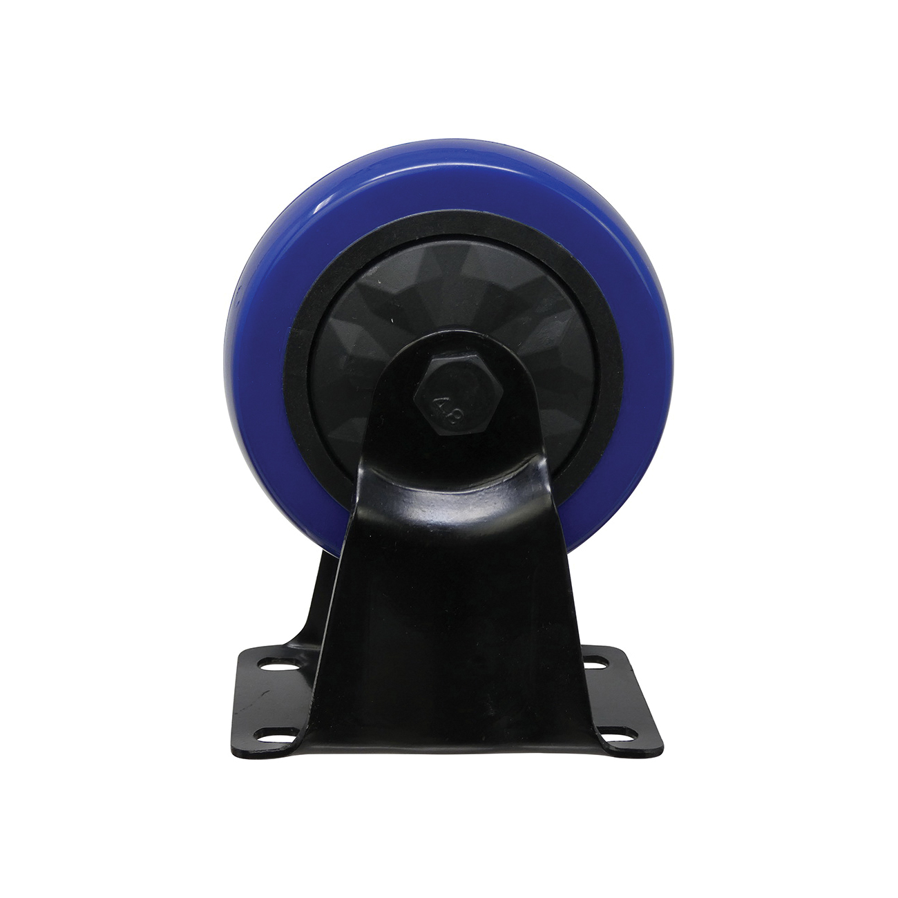 Shepherd Hardware 3662 Rigid Caster, 4 in Dia Wheel, TPU Wheel, Black/Blue, 300 lb, Polypropylene Housing Material - 5