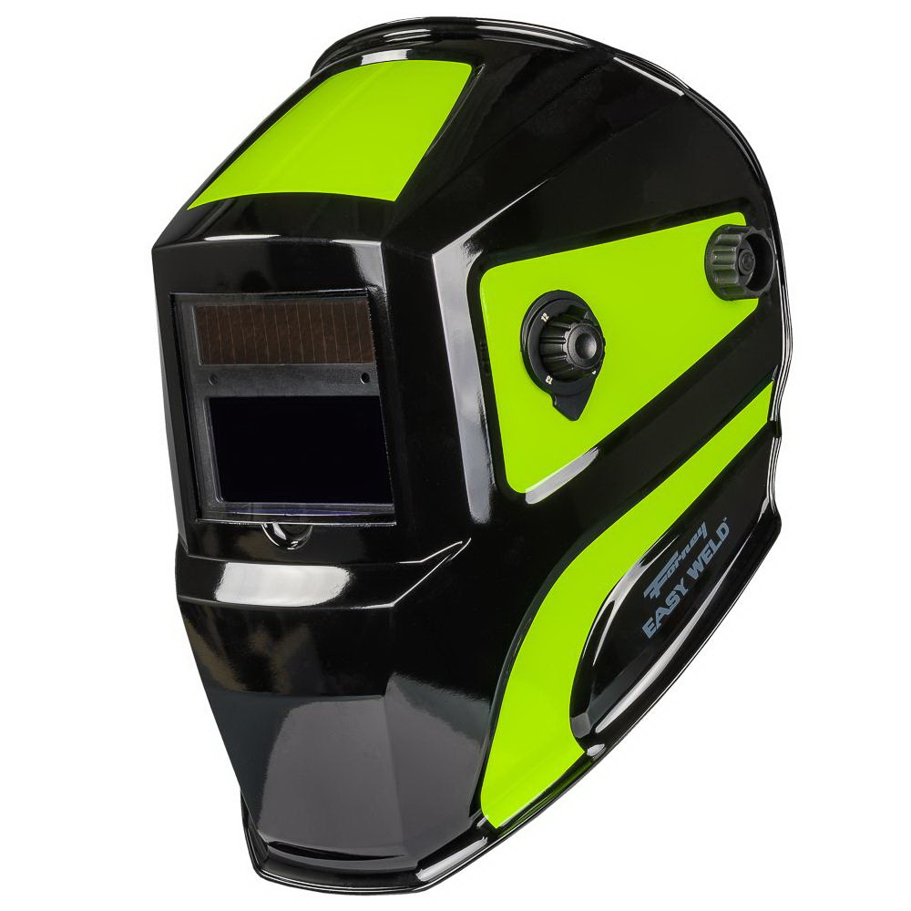 Forney Easy Weld Velocity Series 55732 ADF Welding Helmet, 3-Point Ratchet Harness Headgear, UV/IR Lens, Black/Green - 3