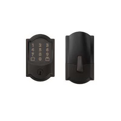 Schlage BE489WBV CAM 716 Electronic Deadbolt, 100 Number of User Codes, 1 in Projection, Aged Bronze, Residential, Metal - 2