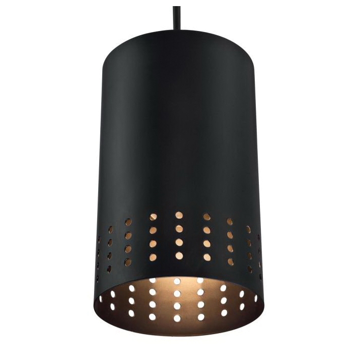 Westinghouse Phelps Series 6356600 Mini Pendant Light, 1-Lamp, Incandescent, LED Lamp, Metal Fixture, Black Fixture - 2