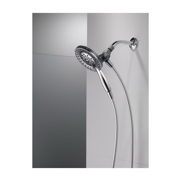 Peerless 76955C 2-in-1 Combo Shower Head, 1.75 gpm, 4-Spray Function, Chrome, 60 in L Hose, 5-15/16 in Dia - 4