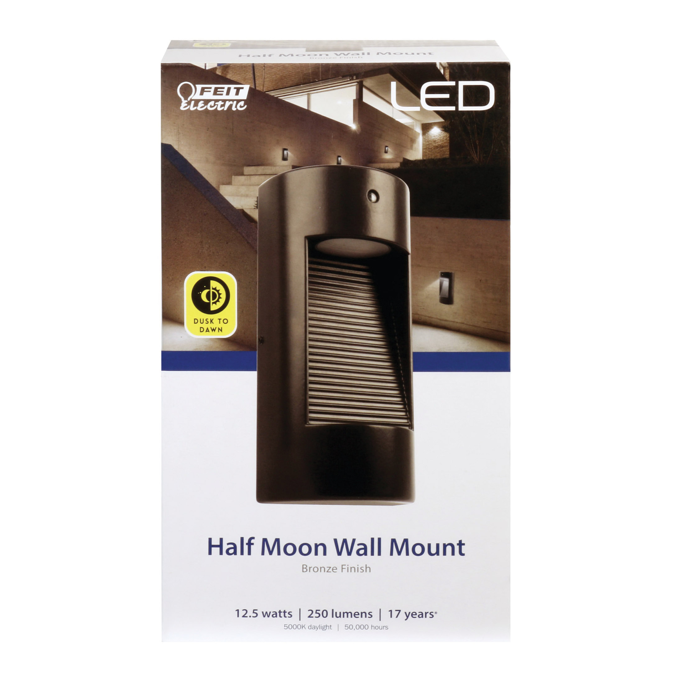 Feit Electric S8PHMWM/850/DD/BZ Security Flood Light, 120 V, LED Lamp, Daylight Light, 250 Lumens, Bronze Fixture - 2