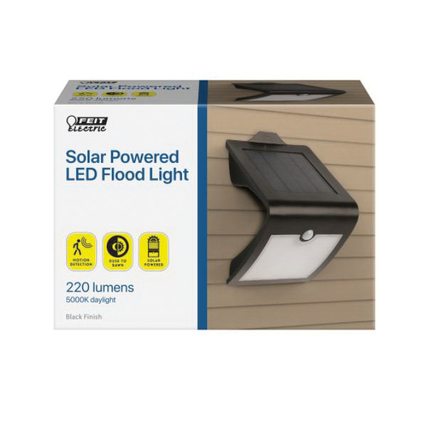 Feit Electric SV6/BLK/SOL Solar Powered LED Flood Light, 120 V, LED Lamp, 220 Lumens, 5000 K Color Temp - 3