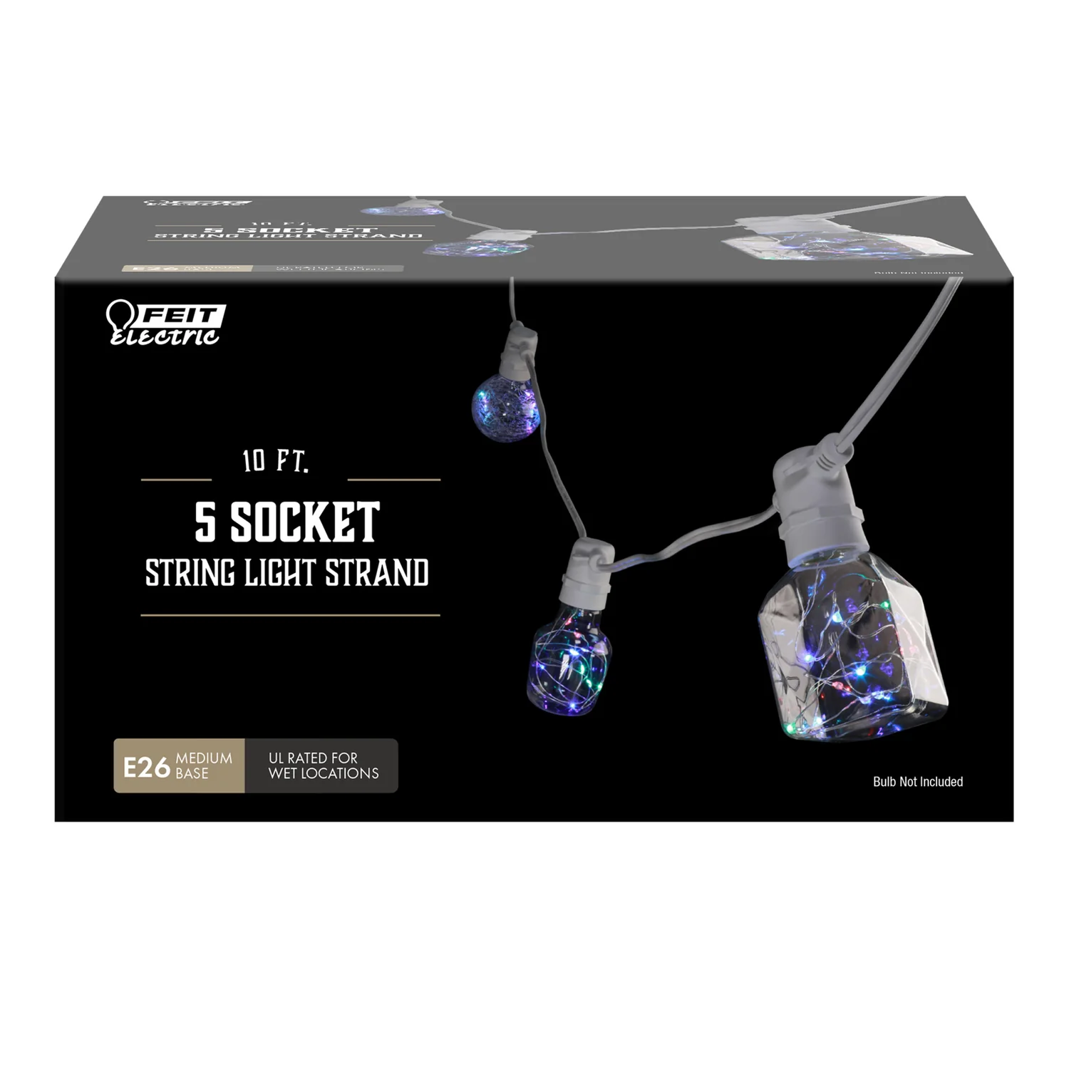 Feit Electric 72102 String Light Strand, 5-Lamp, LED Lamp, Clear Light - 3