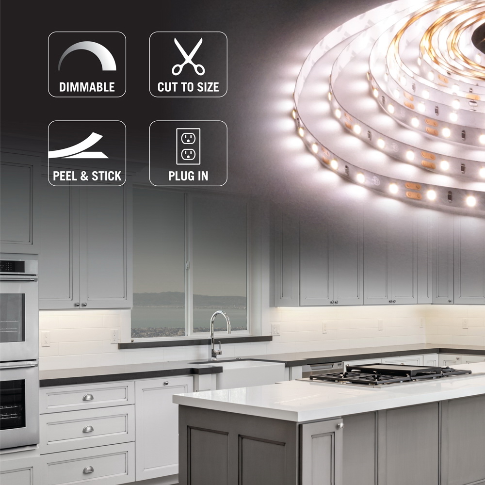 Armacost Lighting RibbonFlex Home Series 421500 Tape Light Kit, 16 ft L Dimensions, 12 V, LED Lamp, Soft White - 5