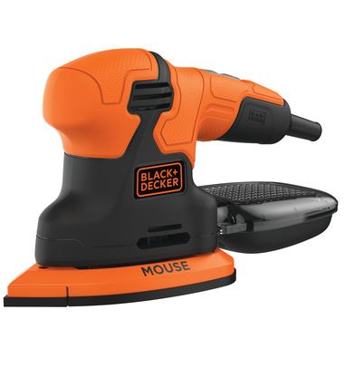 Black+Decker MOUSE BDEMS200C Sander, 1.2 A, 14,000 rpm No Load, Includes: (3) Papers and (1) Detail Finger Attachment