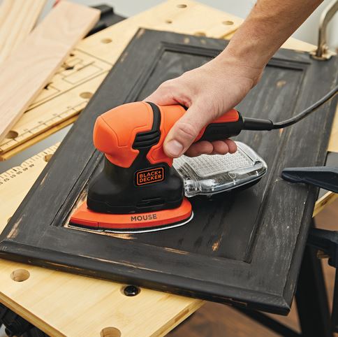 Black+Decker MOUSE BDEMS200C Sander, 1.2 A, 14,000 rpm No Load, Includes: (3) Papers and (1) Detail Finger Attachment - 2
