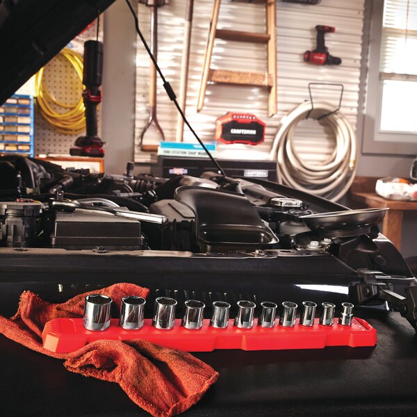 Craftsman CMMT12043 Series Socket Set, Includes: 6 Point Shallow Sockets, Chrome Vanadium Steel, Chrome Polished - 5