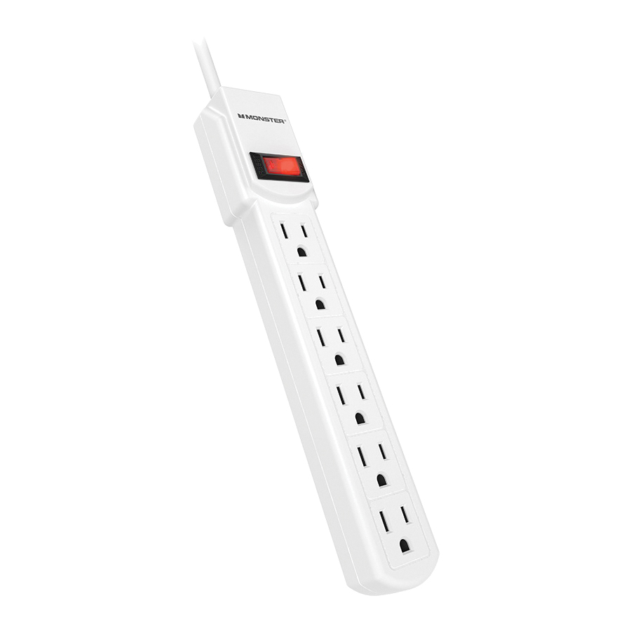 PWR STRIP 6 OUTLET WHT - 2