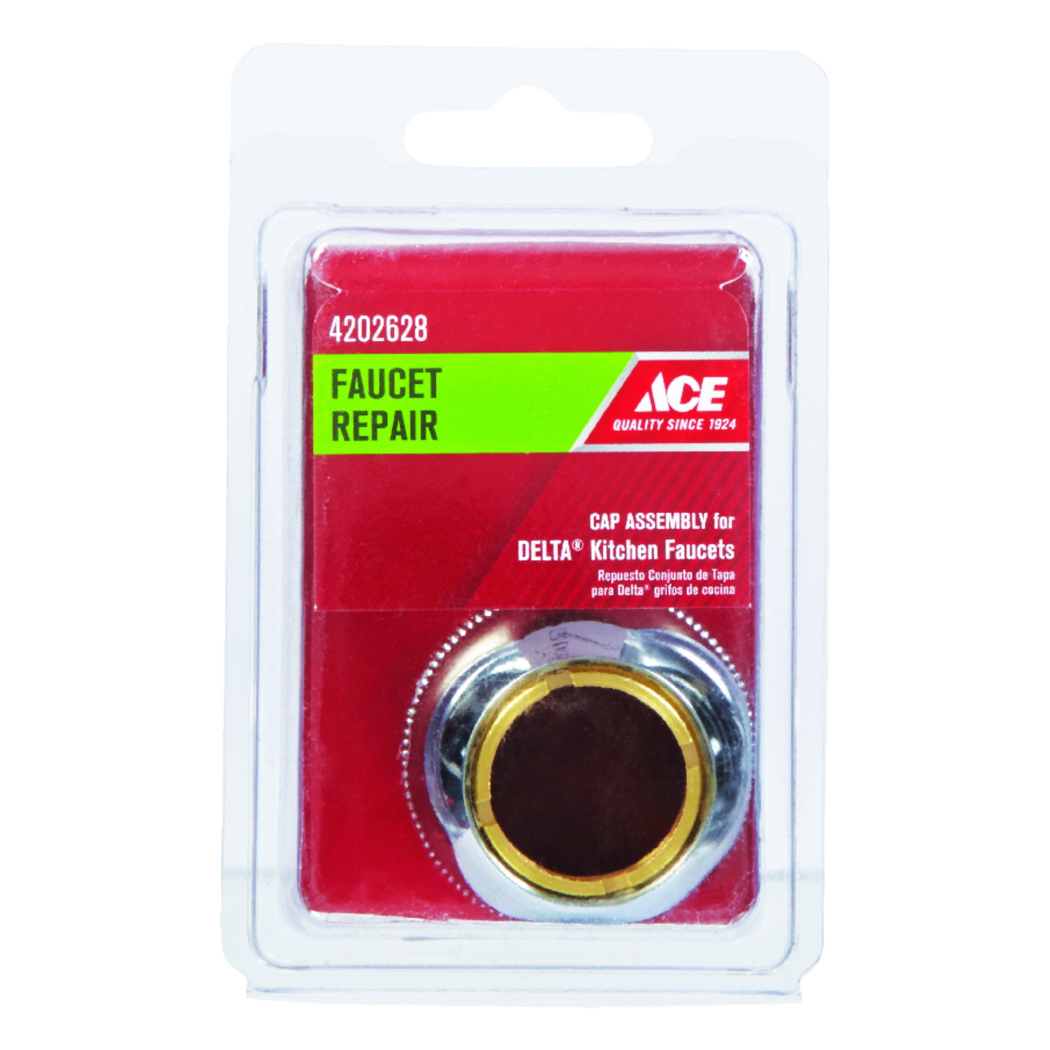 ACE A0088756 Cap Assembly, 1 in L, 7/8 in ID, 1-3/4 in OD, Brass, Chrome Plated - 2