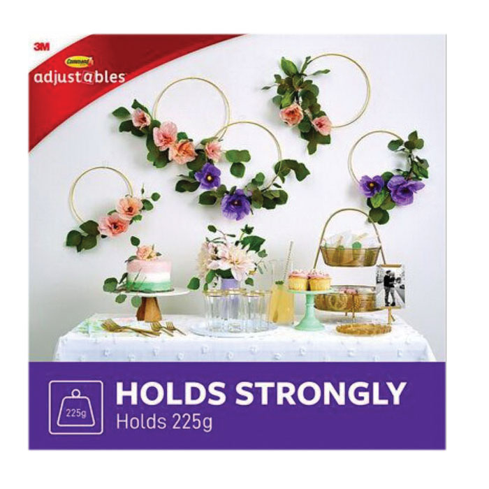 Command 17830CLR-14ES Repositionable Wall Hook, 225 g, 14-Hook, Plastic, Clear - 2