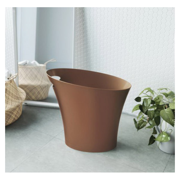 umbra 082610-125 Skinny Trash Can, 2 gal Capacity, Polypropylene, Bronze - 2