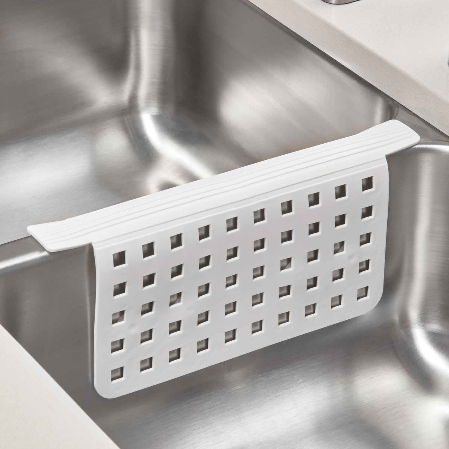 iDESIGN 36701 Sink Divider Mat, 11.95 in L, 11 in W, 0.12 in Thick, PVC, White - 2