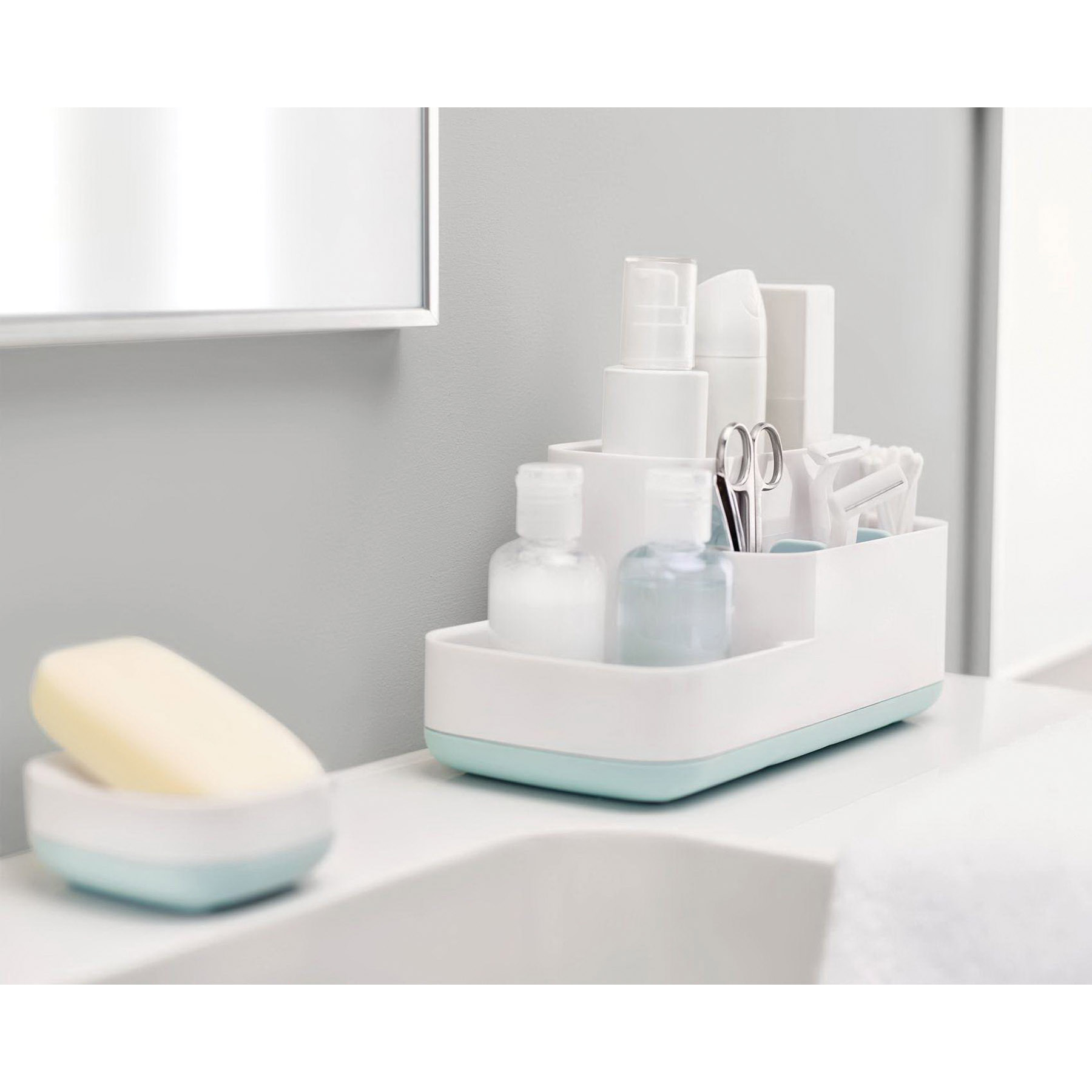 Joseph Joseph EasyStore 70513 Shower Caddy, 11.9 in OAL, 24.9 in OAW, Plastic, Light Gray/White - 3